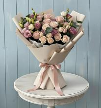 Букет цветов из:  Розы и Лизиантусы #REPLACE_PRED# Серышево