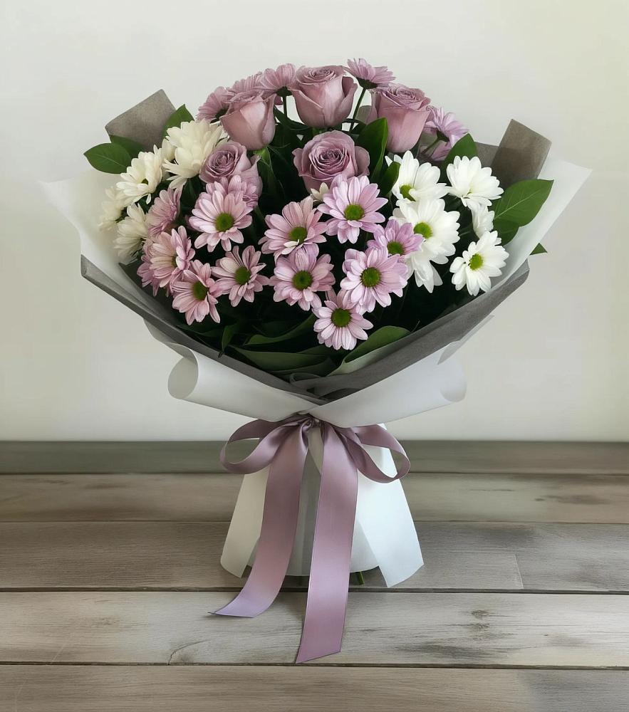 Букет цветов из: Хризантемы и Розы в Серышево