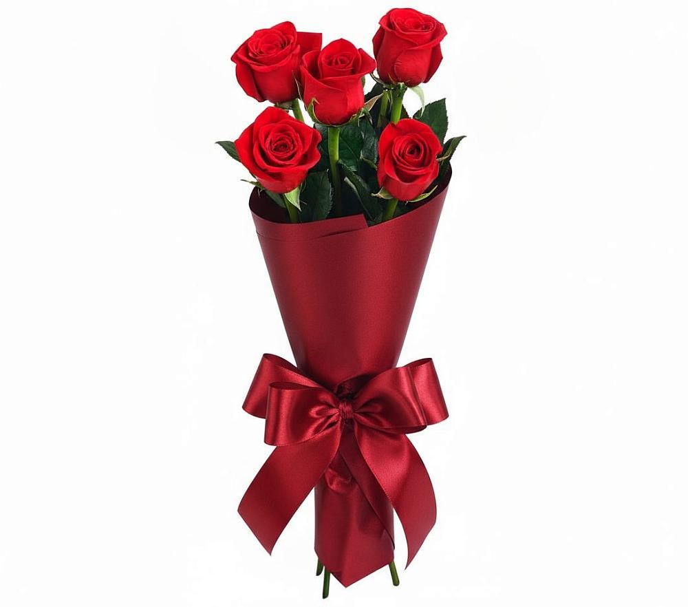 Букет 5 Красных роз Эдлесс Лав в Серышево