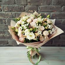 Букет цветов из:  Альстромерии, Розы и Хризантемы в Серышево