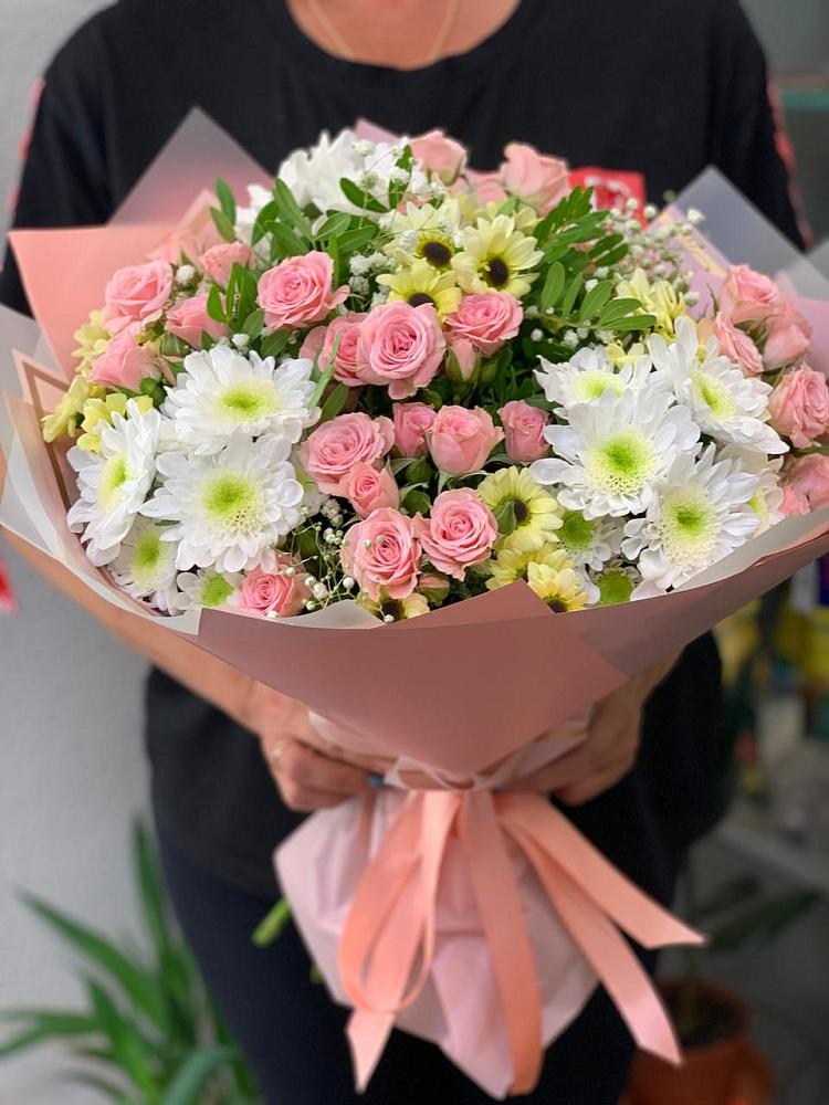 Букет цветов из: Розы и Хризантемы в Серышево