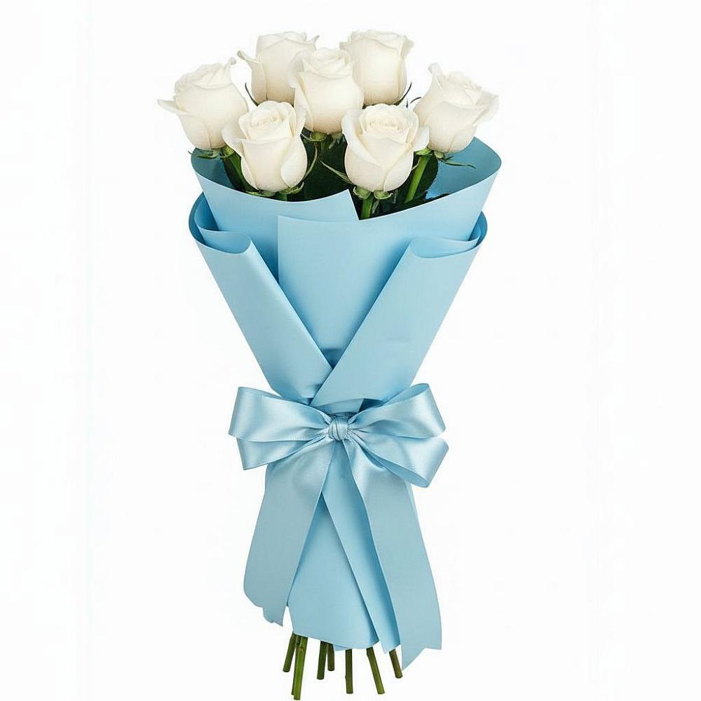 Букет 7 белых роз Проуд в Серышево