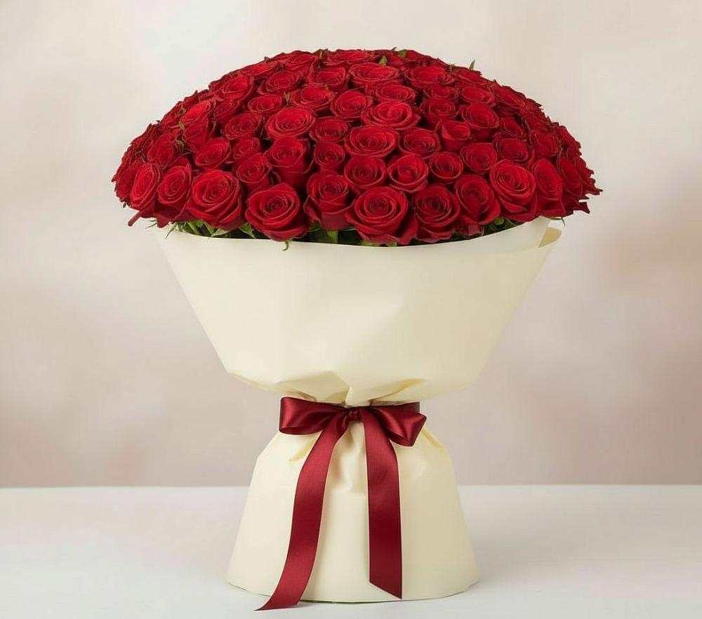 Букет 101 Красная роза Милано в Серышево