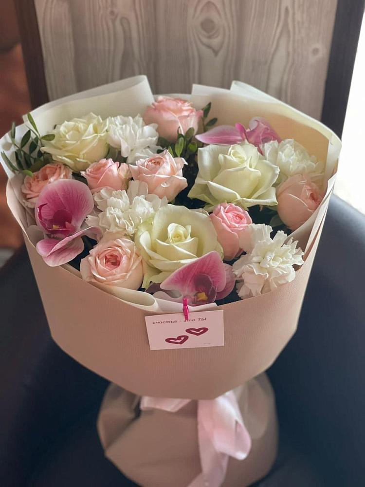 Букет цветов из: Орхидеи, Розы и Гвоздики в Серышево