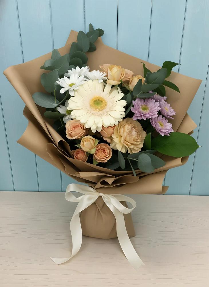 Букет цветов из: Герберы и Хризантемы в Серышево