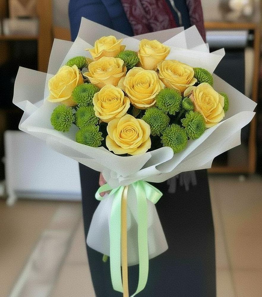 Букет цветов из: Хризантемы и Розы в Серышево