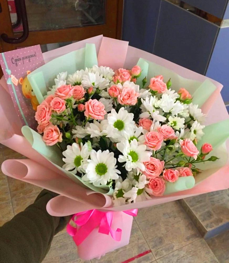 Букет цветов из: Розы и Хризантемы в Серышево