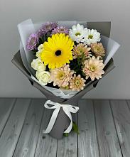 Букет цветов из:  Розы, Герберы и Хризантемы #REPLACE_PRED# Серышево
