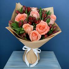 Букет цветов из:  Розы и Альстромерии в Серышево