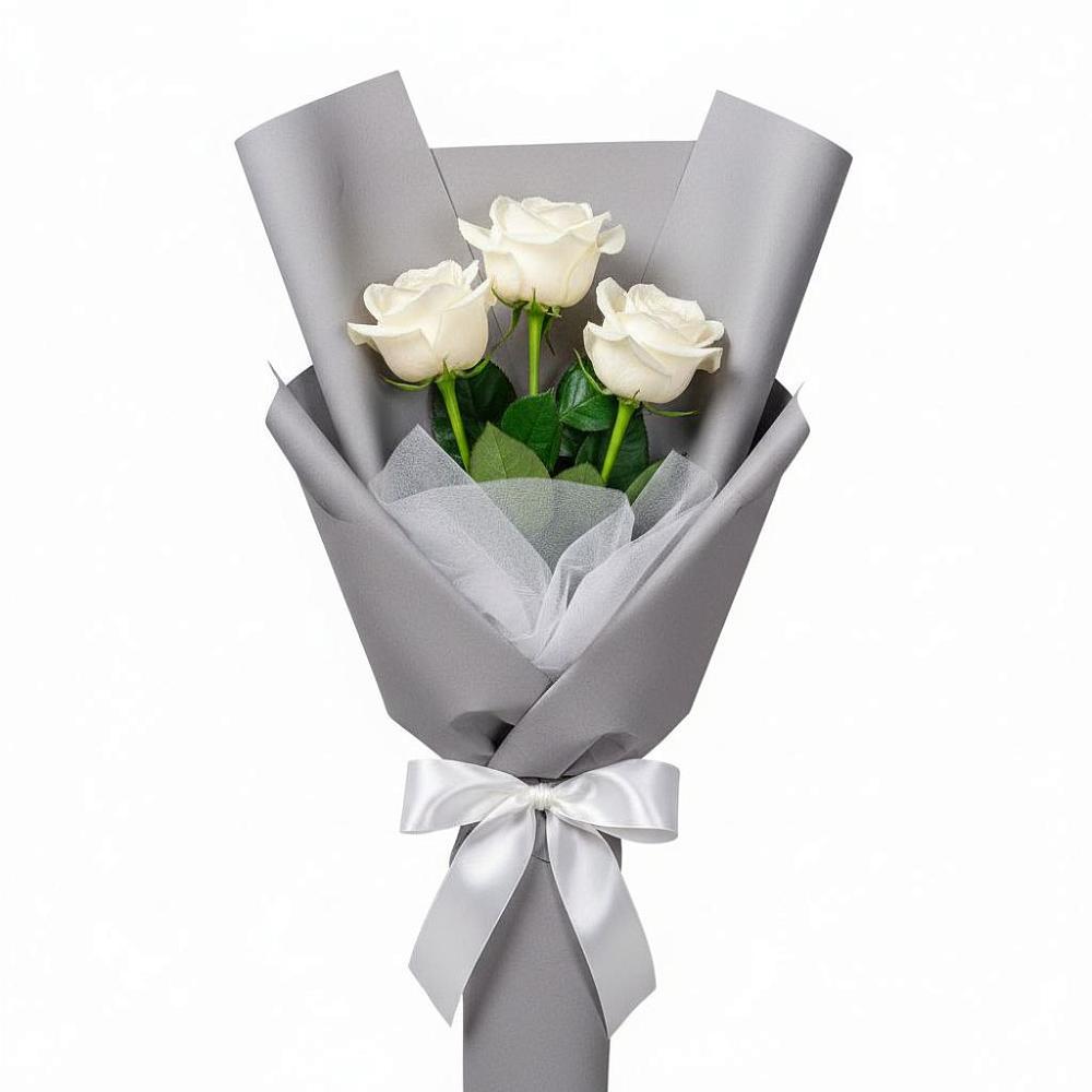 Букет 3 белые розы в Серышево