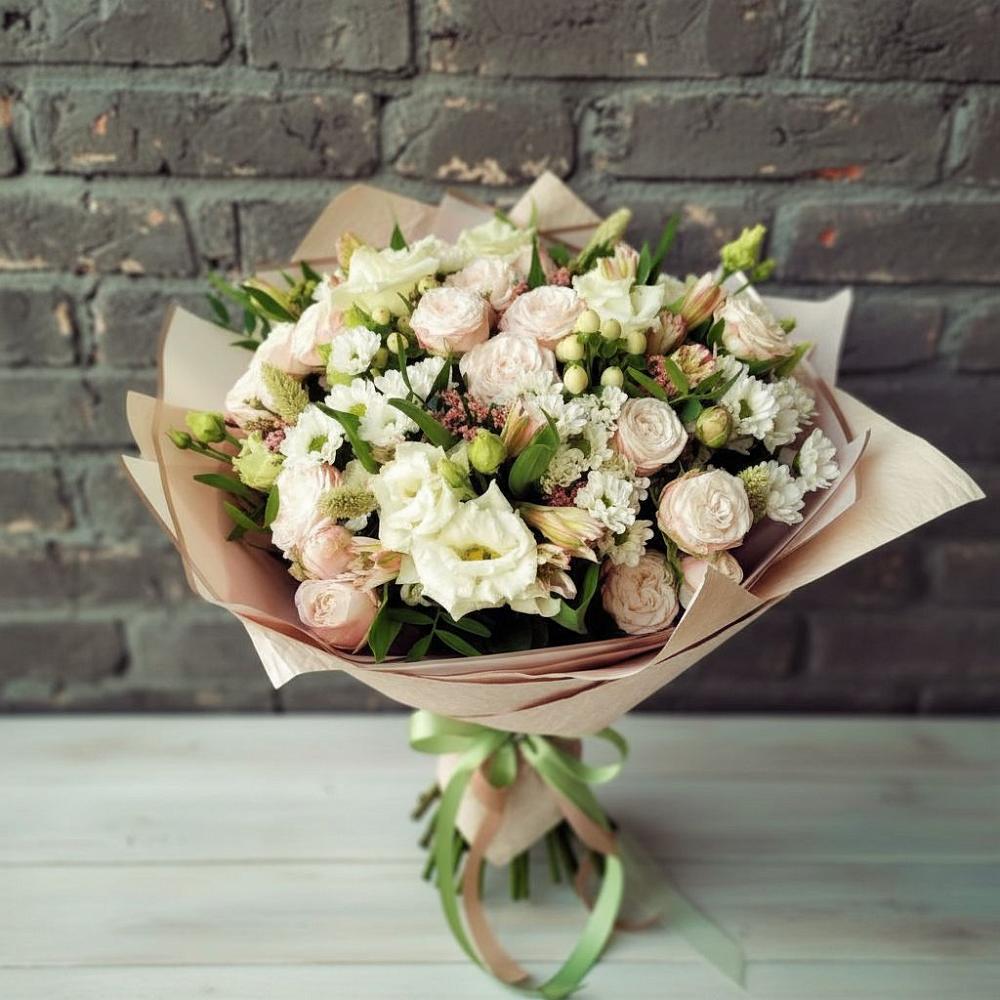Букет цветов из: Альстромерии, Розы и Хризантемы в Серышево