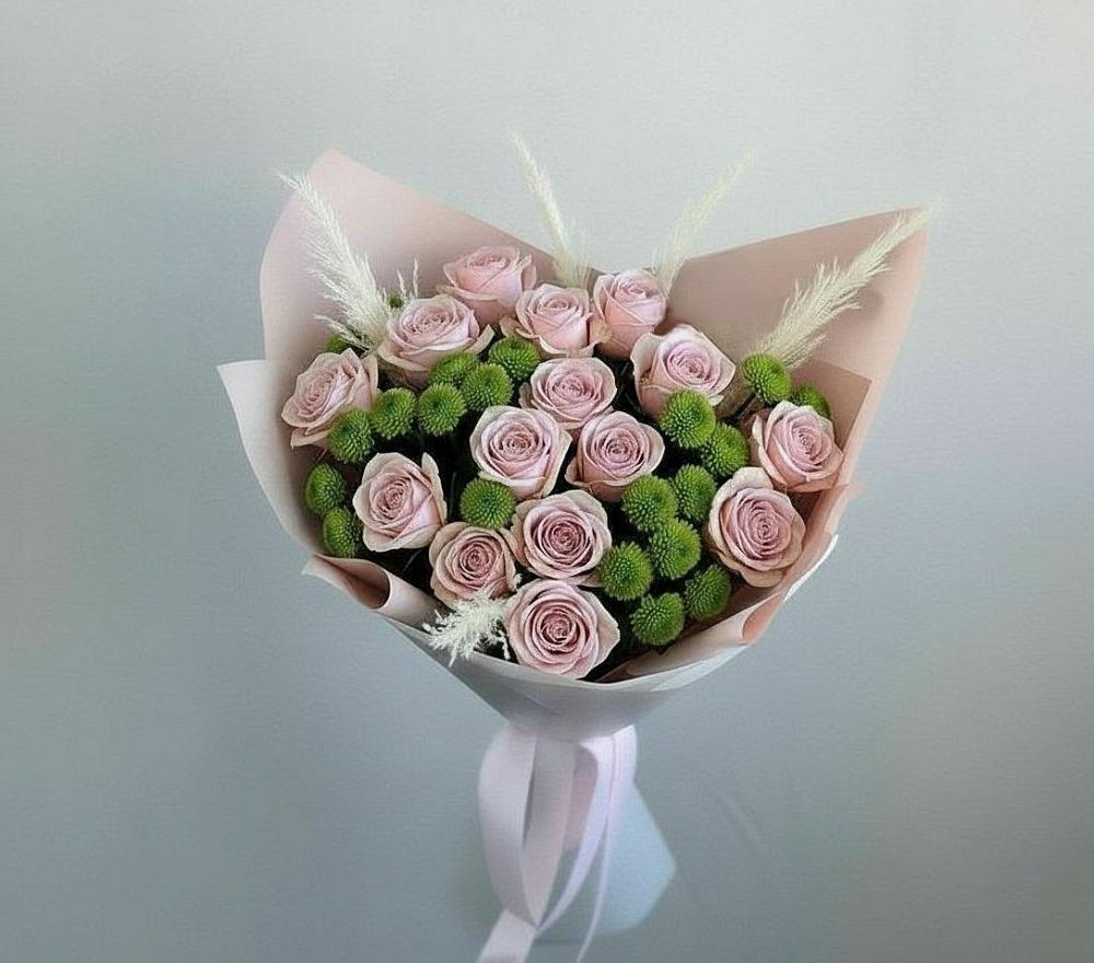 Букет цветов из: Розы и Хризантемы в Серышево