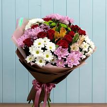 Букет цветов из:  Розы, Хризантемы и Альстромерии в Серышево