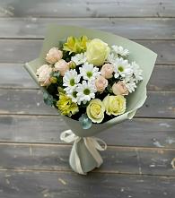 Букет цветов из:  Альстромерии, Розы и Хризантемы в Серышево