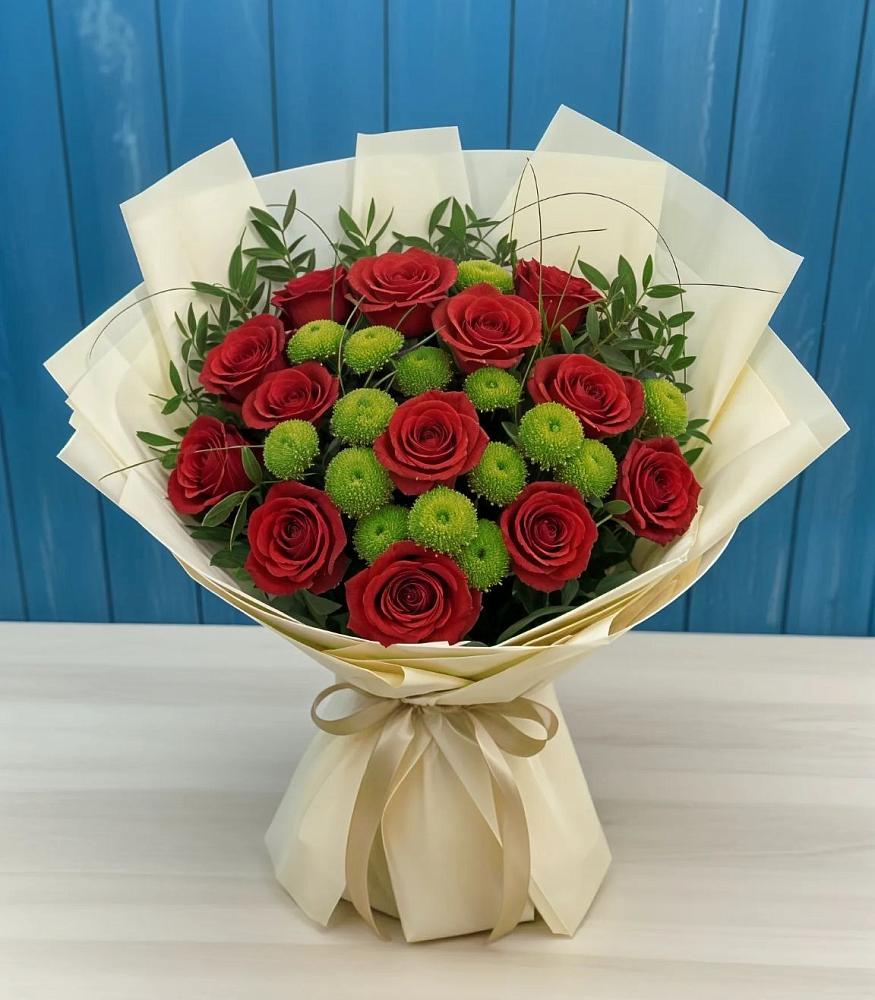 Букет цветов из: Розы и Хризантемы в Серышево