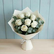 Букет Белые розы в Эвкалипте #REPLACE_PRED# Серышево