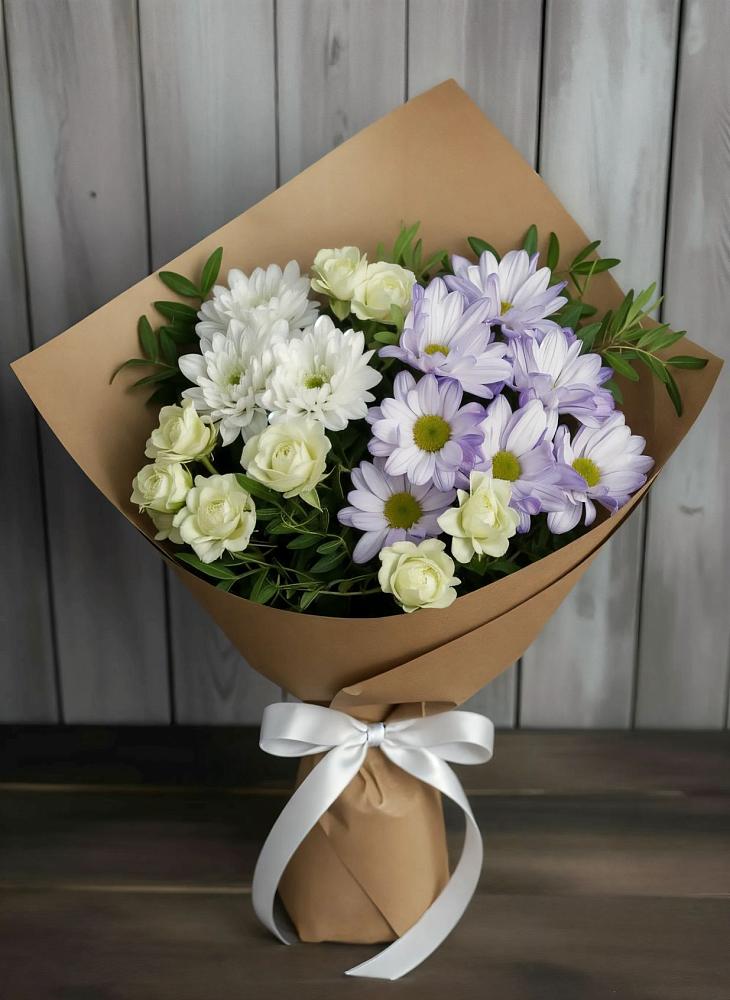 Букет цветов из: Хризантемы и Розы в Серышево